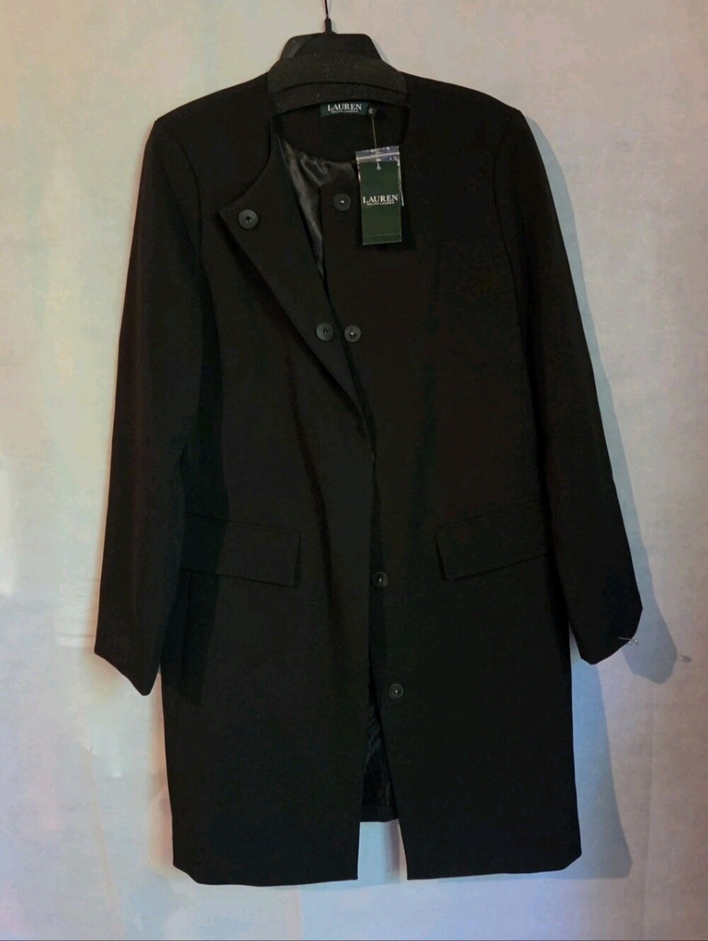 NWT Lauren Ralph Lauren Women's Black Coat / Jacket (Size L)